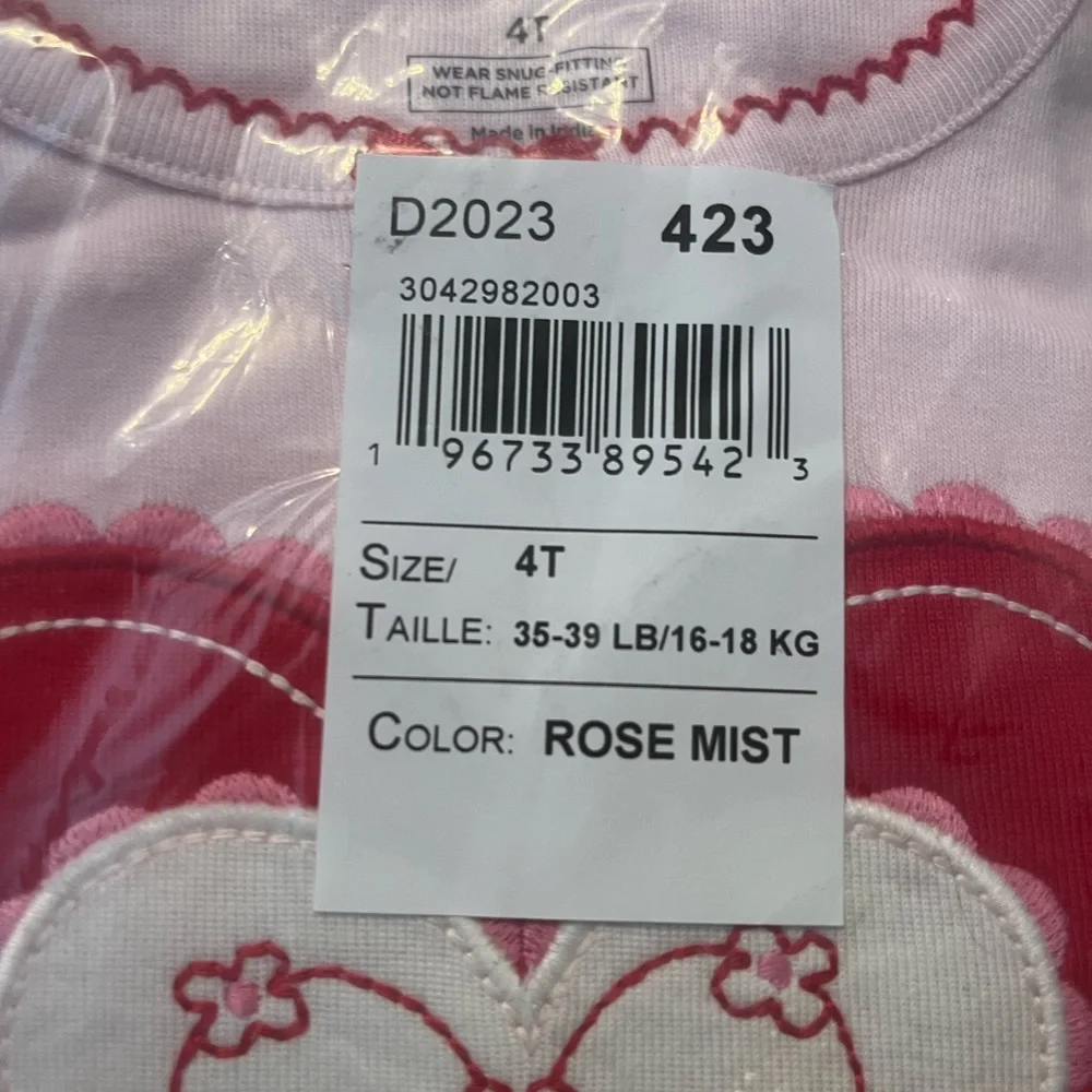 NWT Gymboree Girls Sweetheart Snug Fit 100% Cotton Pajamas - Gymmies - Pink